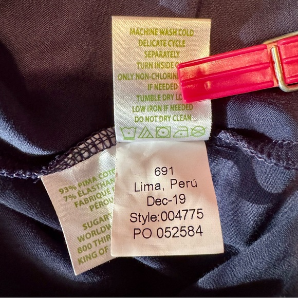 Never worn LILLY PULITZER NELL TOP LARGE Square Neck TRUE NAVY Soft Pima Cotton - Picture 6 of 6